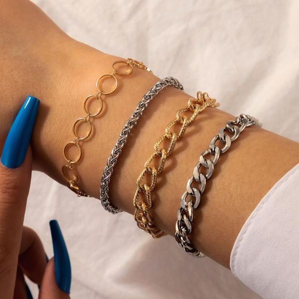 charm bracelets women thick punk simple all match hollow chain bracelet for street link armband girl party jewelry gifts, Golden;silver
charm bracelets women thick punk simple all match hollow chain bracelet for street link armband girl party jewelry gifts, Golden;silver