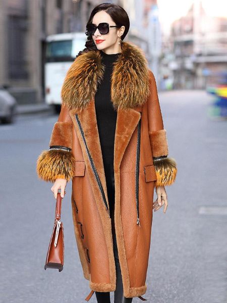 women's fur & faux wool fashion high real quality raccoon collar female jacket 2021 thicken warm woman's coat femmes manteaux zjt4, Black
women's fur & faux wool fashion high real quality raccoon collar female jacket 2021 thicken warm woman's coat femmes manteaux zjt4, Black