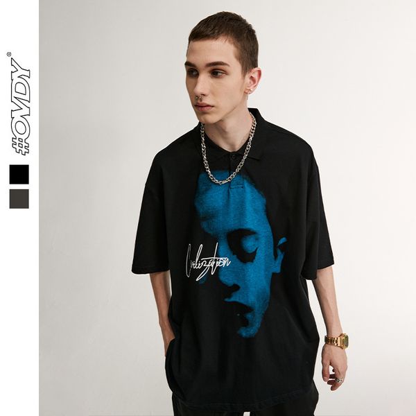 wxwovdy men's 2021 summer new street fashion polo collar dark half face print personalized loose t-shirt, White;black
wxwovdy men's 2021 summer new street fashion polo collar dark half face print personalized loose t-shirt, White;black