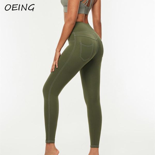 yoga outfit women workout pocket pants seamlesas leggings fitness running tights trousers