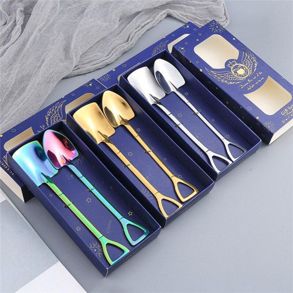 spoons 2pcs/set stainless steel iron shovel spoon coffee ice cream engineering retro cute square head kitchen gadget
spoons 2pcs/set stainless steel iron shovel spoon coffee ice cream engineering retro cute square head kitchen gadget