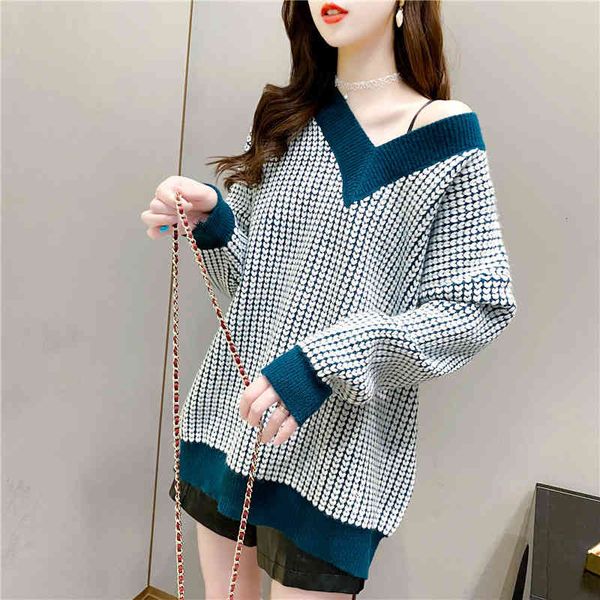 sweater knit 2021 autumn and winter korean loose v-neck women's pullover net red versatile student long sleeve top, White;black
sweater knit 2021 autumn and winter korean loose v-neck women's pullover net red versatile student long sleeve top, White;black