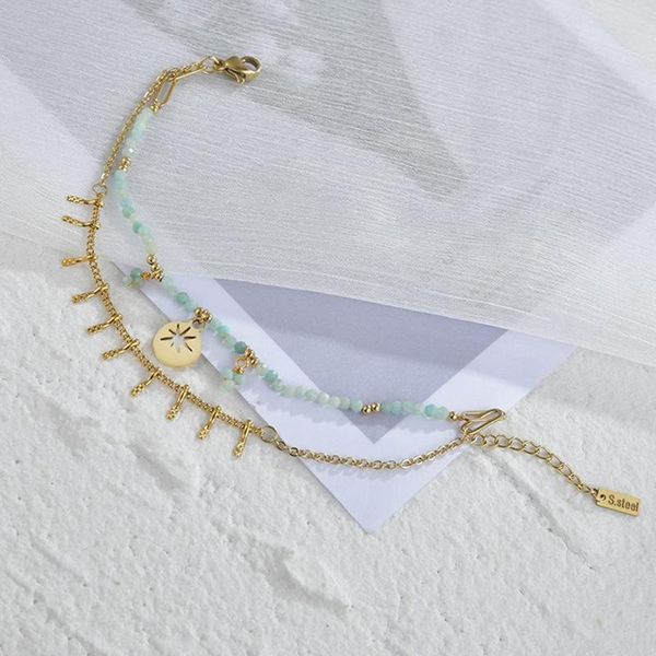link, chain bohemian hollow out star pendant double-layer tassel women's bracelet 2021 fashion temperament minority stainless steel, Black
link, chain bohemian hollow out star pendant double-layer tassel women's bracelet 2021 fashion temperament minority stainless steel, Black
