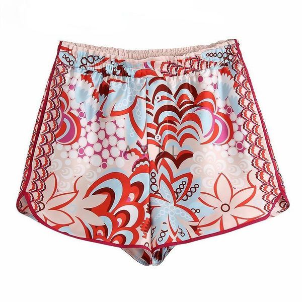 women's shorts ornate print summer women button front elastic high waist beach holiday casual loose bottoms, White;black
women's shorts ornate print summer women button front elastic high waist beach holiday casual loose bottoms, White;black