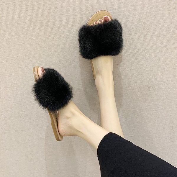 women fashion indoor solid color flat bottom furry sandals woman home slippers drop women's summer faux fur, Black
women fashion indoor solid color flat bottom furry sandals woman home slippers drop women's summer faux fur, Black
