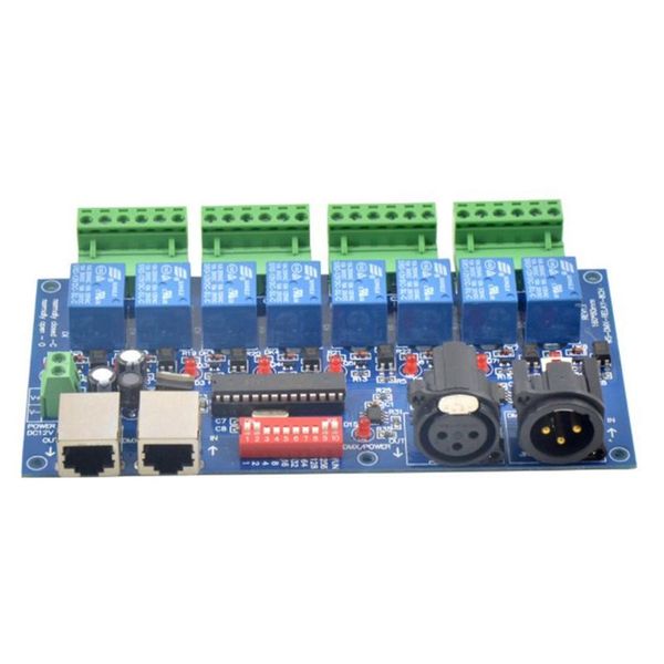pcs dmx512 decoder xlr+rj45 8ch relay switch rgb led controller for strip lamp lights contrller camcorders
pcs dmx512 decoder xlr+rj45 8ch relay switch rgb led controller for strip lamp lights contrller camcorders