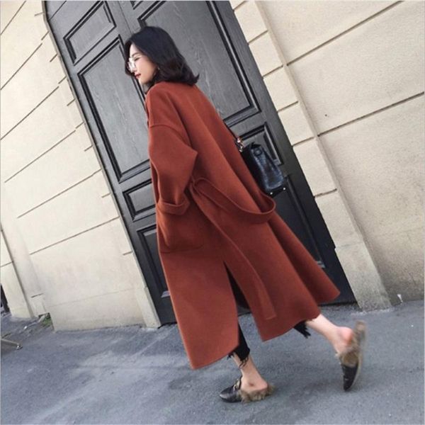 women's wool & blends 2021 fashion women winter woolen coat thicken long sleeve medium-long turn-down collar open front parka belt, Black
women's wool & blends 2021 fashion women winter woolen coat thicken long sleeve medium-long turn-down collar open front parka belt, Black