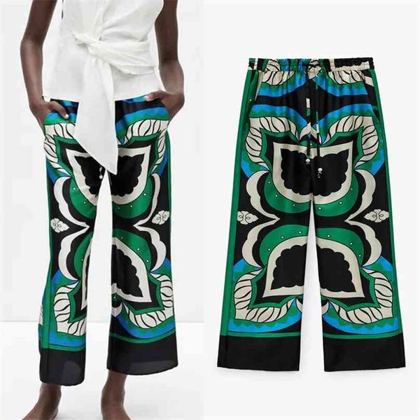 traf women pants za green wide leg pant summer vintage print high waist woman trousers streetwear casual loose sets 210925, Black;white
traf women pants za green wide leg pant summer vintage print high waist woman trousers streetwear casual loose sets 210925, Black;white