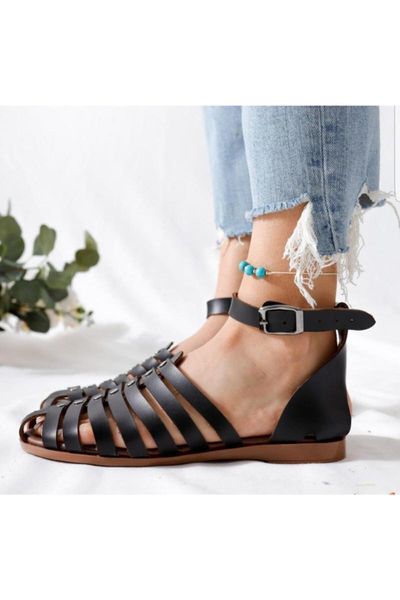 sandals female arched flat bottom, Black
sandals female arched flat bottom, Black