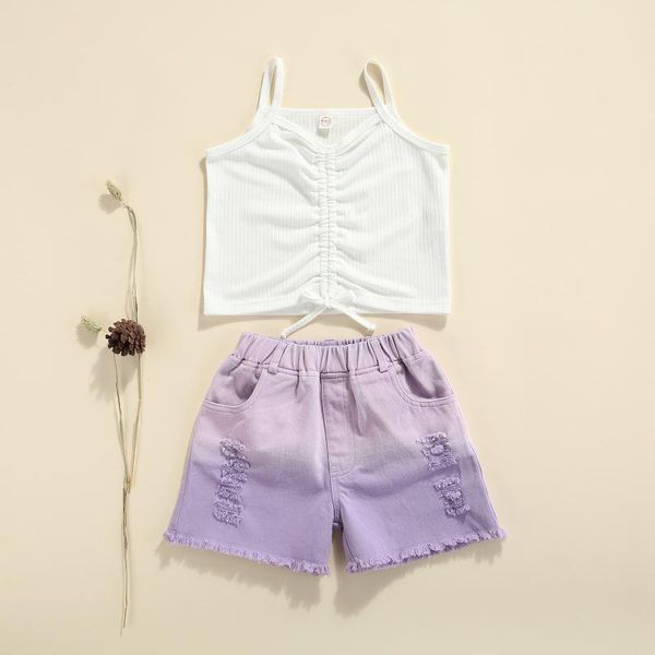 clothing sets 1-6y fashion summer kids baby girls clothes solid drawstring sleeveless gradient color denim shorts outfits 2pcs, White
clothing sets 1-6y fashion summer kids baby girls clothes solid drawstring sleeveless gradient color denim shorts outfits 2pcs, White