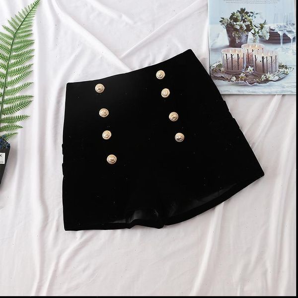 womens shorts double breasted velvet women outside autumn wear high waist slim casual ladies short femme, White;black
womens shorts double breasted velvet women outside autumn wear high waist slim casual ladies short femme, White;black