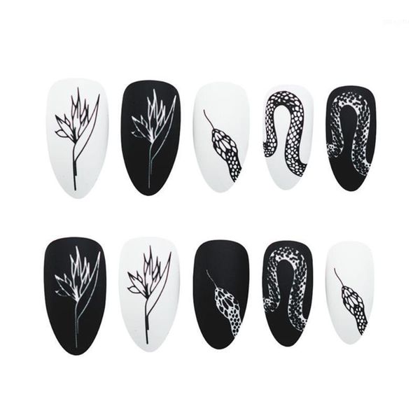 24pcs/set long high heels fake nails punk snake pattern black and white matte artificial full nail tips manicure tool1, Red;gold
24pcs/set long high heels fake nails punk snake pattern black and white matte artificial full nail tips manicure tool1, Red;gold