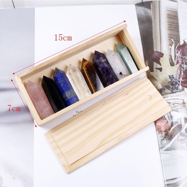 decorative objects & figurines 1set wooden box natural crystal single gemstone points reiki chakra stones for meditation energy healing wand
decorative objects & figurines 1set wooden box natural crystal single gemstone points reiki chakra stones for meditation energy healing wand