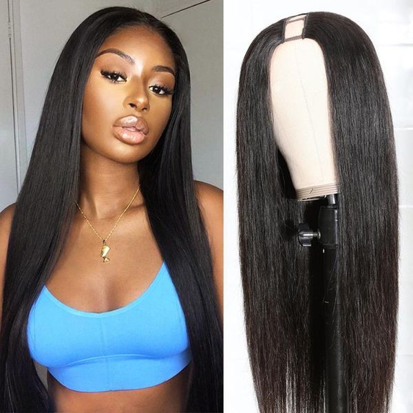 part lace wigs brazilian straight human hair for black women middle u shape deep 150 density glueless lace1, Black;brown
part lace wigs brazilian straight human hair for black women middle u shape deep 150 density glueless lace1, Black;brown