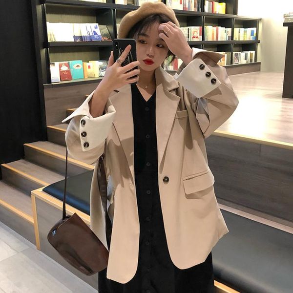women's suits & blazers blazer jacket female autumn and winter 2021 korean style loose british retro casual, White;black
women's suits & blazers blazer jacket female autumn and winter 2021 korean style loose british retro casual, White;black