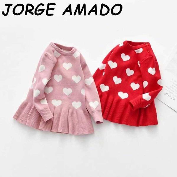 autumn girls sweater dress love heart knitted cotton wool long sleeve kids dresses for toddler fall clothes wl008 210610, Red;yellow
autumn girls sweater dress love heart knitted cotton wool long sleeve kids dresses for toddler fall clothes wl008 210610, Red;yellow