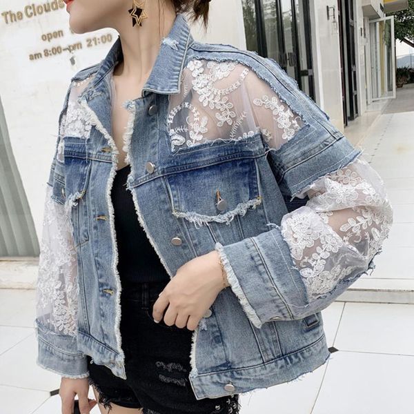 women's jackets mujer summer streetwear embroidery lace patchwork denim jacket women frayed tassel loose jeans coat plus size xl, Black;brown
women's jackets mujer summer streetwear embroidery lace patchwork denim jacket women frayed tassel loose jeans coat plus size xl, Black;brown