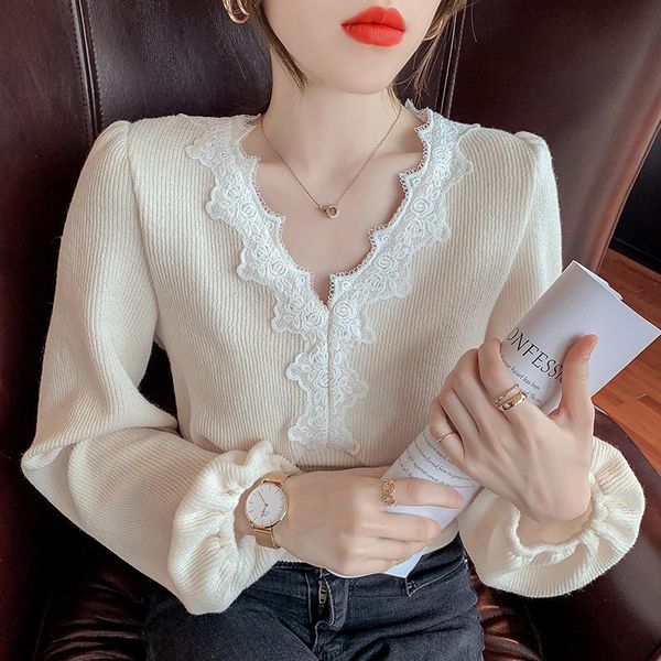 women's blouses & shirts shirt solid lace blouse women long lantern sleeve ladies white v-neck patchwork female 2021 basic ol
women's blouses & shirts shirt solid lace blouse women long lantern sleeve ladies white v-neck patchwork female 2021 basic ol