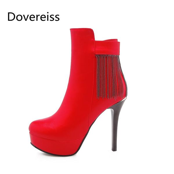 boots dovereiss fashion women's shoes winter red pointed toe stilettos heels platform zipper fringe short big size 43, Black
boots dovereiss fashion women's shoes winter red pointed toe stilettos heels platform zipper fringe short big size 43, Black