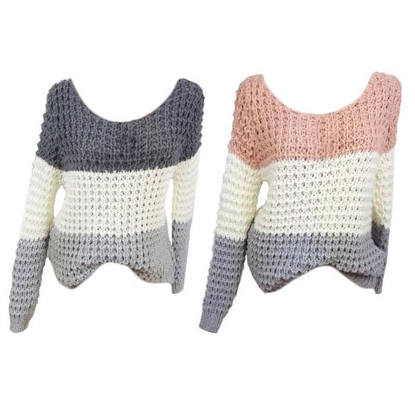women's sweaters women chunky crochet knit sweater long sleeve o-neck colorblock loose jumper top, White;black
women's sweaters women chunky crochet knit sweater long sleeve o-neck colorblock loose jumper top, White;black
