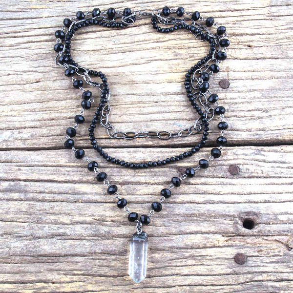fashion bohemian jewelry 3 layer crystal rosary link & chain pendant necklaces for women, Silver
fashion bohemian jewelry 3 layer crystal rosary link & chain pendant necklaces for women, Silver