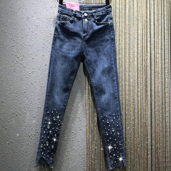 autumn heavy work drill fashion denim pants women stretch high waist skinny pencil jeans women's, Blue
autumn heavy work drill fashion denim pants women stretch high waist skinny pencil jeans women's, Blue