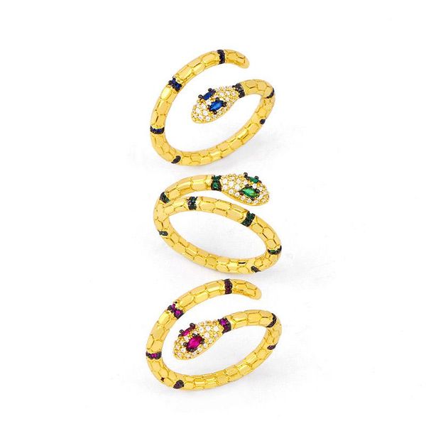 cluster rings fashion cz snake for women men exaggerated gold color punk adjustable ring vintage personality animal jewelry wholesale, Golden;silver 
cluster rings fashion cz snake for women men exaggerated gold color punk adjustable ring vintage personality animal jewelry wholesale, Golden;silver