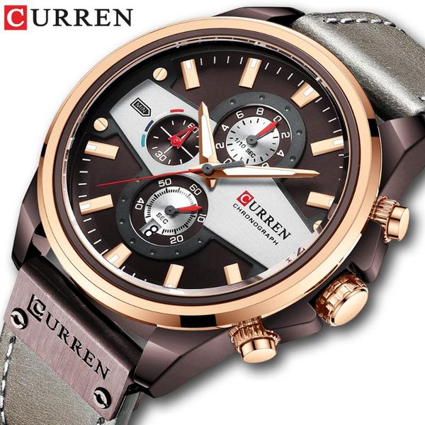 wristwatches curren watches mens casual leather quartz men's watch business clock male sport waterproof date chronograph, Slivery;brown
wristwatches curren watches mens casual leather quartz men's watch business clock male sport waterproof date chronograph, Slivery;brown