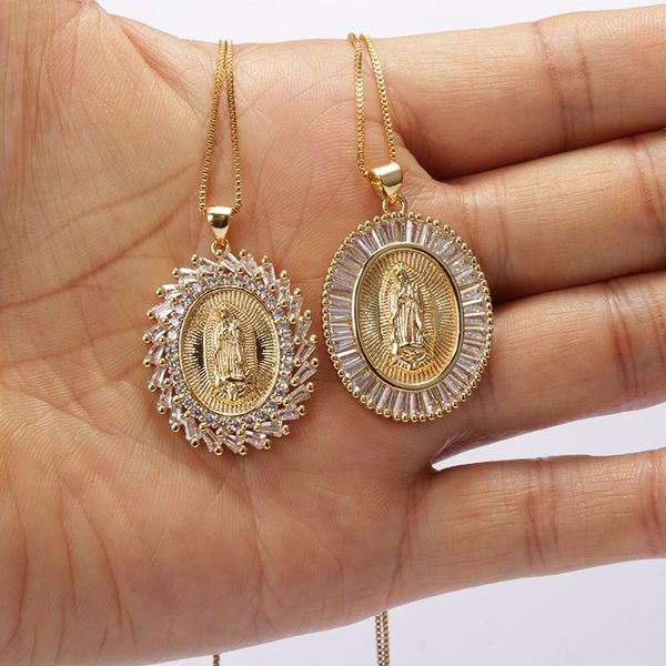 pcs/lot gold virgin mary pendant paved white crystal cubic zircon religious jewelry chain necklace for woman necklaces, Silver
pcs/lot gold virgin mary pendant paved white crystal cubic zircon religious jewelry chain necklace for woman necklaces, Silver