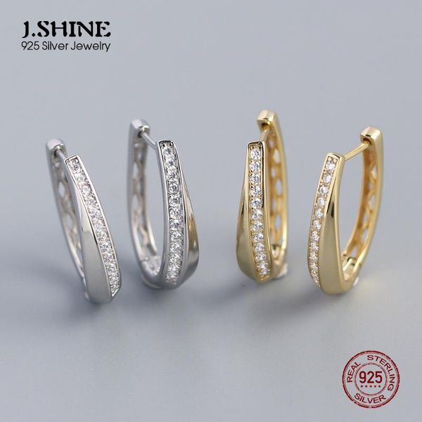 hoop & huggie jshine trendy earrings s925 sterling silver geometric u-shaped hollow cz ear buckle 925 fine jewelry prevent allergy, Golden;silver 
hoop & huggie jshine trendy earrings s925 sterling silver geometric u-shaped hollow cz ear buckle 925 fine jewelry prevent allergy, Golden;silver