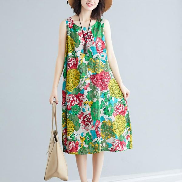 casual dresses vintage floral print summer dress long midi vestidos women cotton linen sleeveless ladies loose beach, Black;gray
casual dresses vintage floral print summer dress long midi vestidos women cotton linen sleeveless ladies loose beach, Black;gray