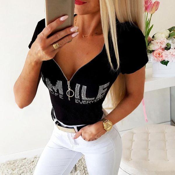 drill zipper thin knitted summer letter short sleeve office ladies white black camisas de mujer ropa verano 2021 women's sweaters
drill zipper thin knitted summer letter short sleeve office ladies white black camisas de mujer ropa verano 2021 women's sweaters