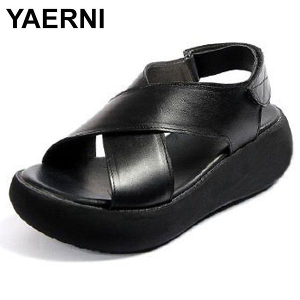 sandals yaerni 2021 genuine leather woman summer wedges platform shoes ladies peep toe retro cross slingback, Black
sandals yaerni 2021 genuine leather woman summer wedges platform shoes ladies peep toe retro cross slingback, Black
