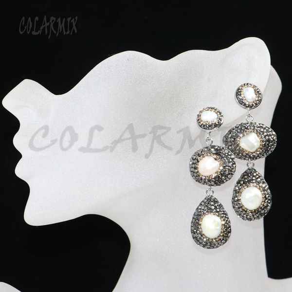 dangle & chandelier 4 pairs long pearls earring pave rhinestone natural earrings jewelry gift for lady 8037, Silver
dangle & chandelier 4 pairs long pearls earring pave rhinestone natural earrings jewelry gift for lady 8037, Silver