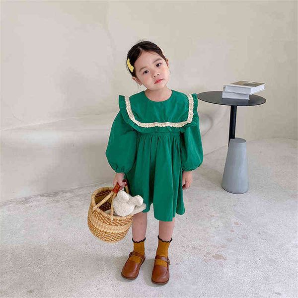 girls cute lace patchwork turn-down collar dresses korean style high waist long sleeve cotton princess party dress g1218, Red;yellow
girls cute lace patchwork turn-down collar dresses korean style high waist long sleeve cotton princess party dress g1218, Red;yellow