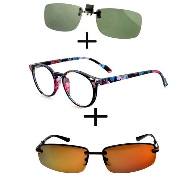 sunglasses 3pcs retro trend reading glasses men women eyewear + round polarized sports metal clip, White;black
sunglasses 3pcs retro trend reading glasses men women eyewear + round polarized sports metal clip, White;black