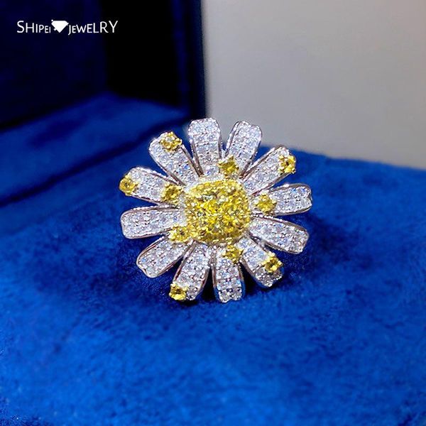 shipei 100% 925 sterling silver citrine created moissanite gemstone wedding engagement romantic daisy flower rings fine jewelry cluster, Golden;silver
shipei 100% 925 sterling silver citrine created moissanite gemstone wedding engagement romantic daisy flower rings fine jewelry cluster, Golden;silver