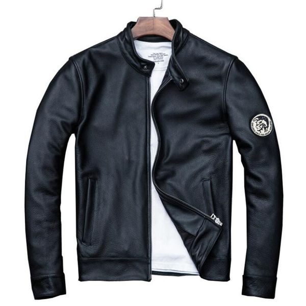 men's leather & faux 2021 spring autumn layer cowhide classic stand collar motorcycle jacket natural calf skin slim moto coat, Black
men's leather & faux 2021 spring autumn layer cowhide classic stand collar motorcycle jacket natural calf skin slim moto coat, Black