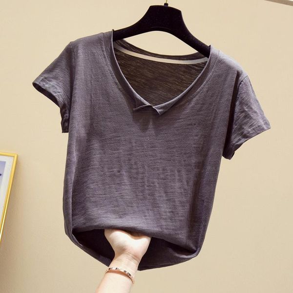 women's t-shirt shirts women 2021 short-sleeved ladies white casual solid v-neck harajuku for blusas feininas 0688
women's t-shirt shirts women 2021 short-sleeved ladies white casual solid v-neck harajuku for blusas feininas 0688