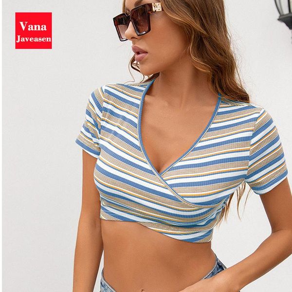 women's t-shirt v-neck cross crop short sleeve summer elastic yellow stripe print t-shirts streetwear tee-female pullover, White
women's t-shirt v-neck cross crop short sleeve summer elastic yellow stripe print t-shirts streetwear tee-female pullover, White