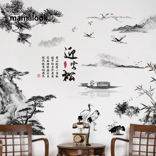 wall stickers chinese style ink painting landscape pine tree boat home decor art pvc wallpaper bamboo mountain decals
wall stickers chinese style ink painting landscape pine tree boat home decor art pvc wallpaper bamboo mountain decals