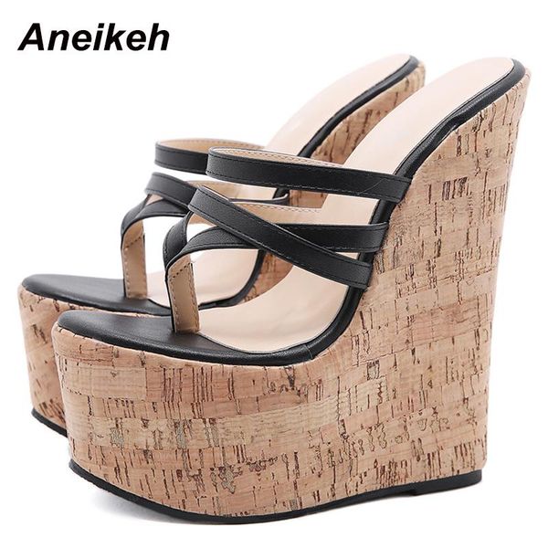 aneikeh femmes chaussures slippers women 2021 summer wedges platform high heel fashion slip on rome narrow band party shoes, Black
aneikeh femmes chaussures slippers women 2021 summer wedges platform high heel fashion slip on rome narrow band party shoes, Black