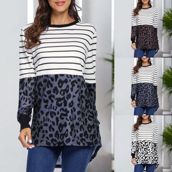 women's blouses & shirts womens stripe leopard print blouse o-neck lantern long sleeve casual vintage printed for women fashion chemise, White
women's blouses & shirts womens stripe leopard print blouse o-neck lantern long sleeve casual vintage printed for women fashion chemise, White