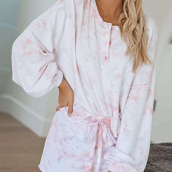 women's tracksuits european clothing summer white lounge wear tie dye 2 piece shorts set pijama women long sleeve conjuntos mujer track, Gray
women's tracksuits european clothing summer white lounge wear tie dye 2 piece shorts set pijama women long sleeve conjuntos mujer track, Gray