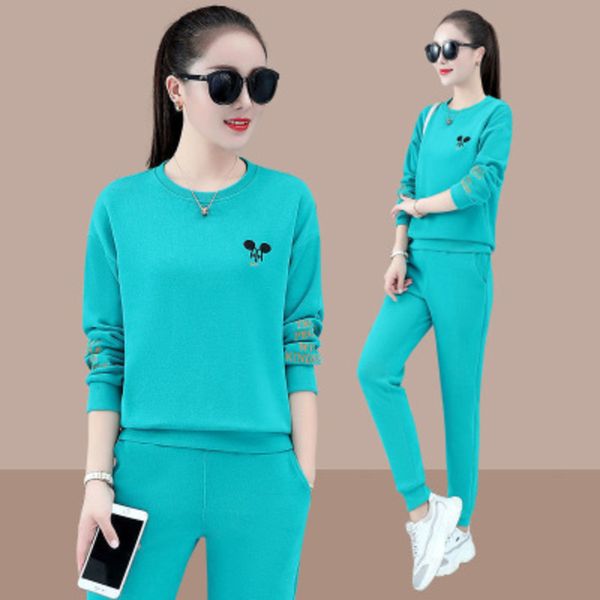 2020 new korean student fashion casual sportswear loose large size sweater women's suit two-piece set, Gray
2020 new korean student fashion casual sportswear loose large size sweater women's suit two-piece set, Gray