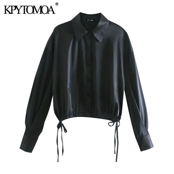 women fashion with drawstrings loose cropped cozy blouses long sleeve button-up female shirts chic 210420, White
women fashion with drawstrings loose cropped cozy blouses long sleeve button-up female shirts chic 210420, White