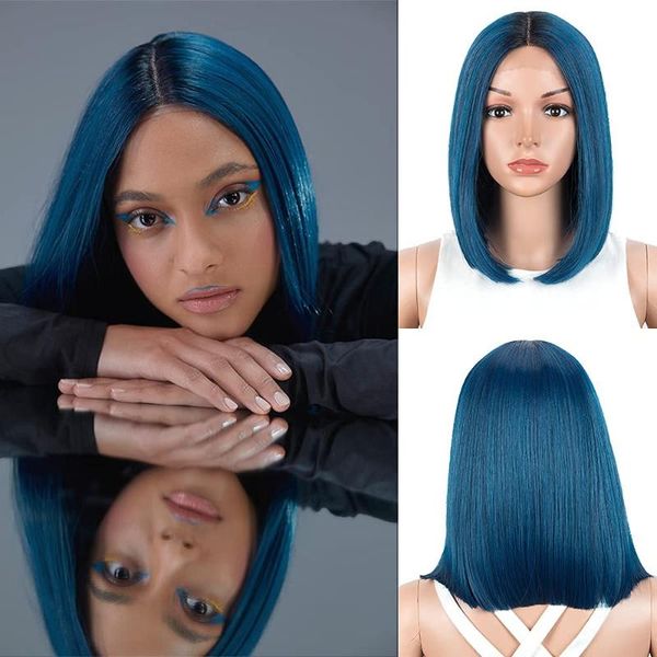 synthetic wigs blue bob for women wig 12 inch t part lace cosplay 613 blond long party and daily use, Black
synthetic wigs blue bob for women wig 12 inch t part lace cosplay 613 blond long party and daily use, Black
