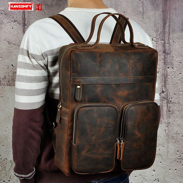 backpack men backpacks large capacity 15 inch lapcomputer bag travel retro crazy horse leather first layer
backpack men backpacks large capacity 15 inch lapcomputer bag travel retro crazy horse leather first layer