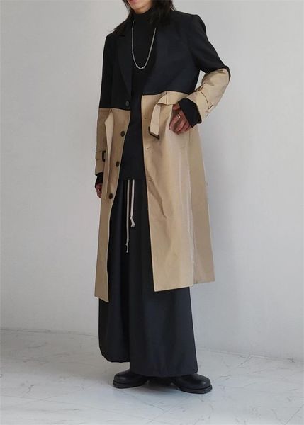 men's trench coats windbreaker stitched khaki long coat harajuku street clothing retro loose casual jacket, Tan;black
men's trench coats windbreaker stitched khaki long coat harajuku street clothing retro loose casual jacket, Tan;black