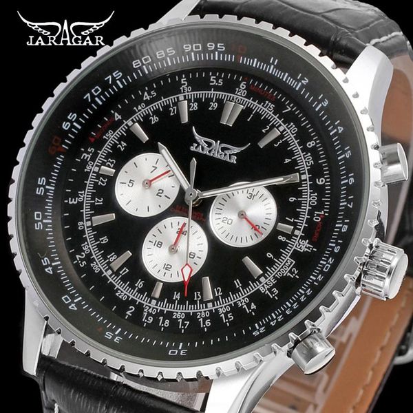wristwatches jaragar men mechanical watches men's automatic 6 hands genuine leather strap black auto date, Slivery;brown
wristwatches jaragar men mechanical watches men's automatic 6 hands genuine leather strap black auto date, Slivery;brown